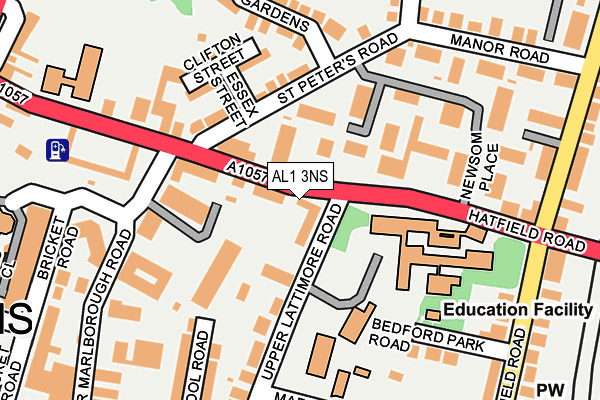 AL1 3NS map - OS OpenMap – Local (Ordnance Survey)