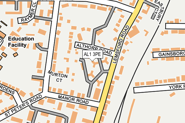 AL1 3PE map - OS OpenMap – Local (Ordnance Survey)