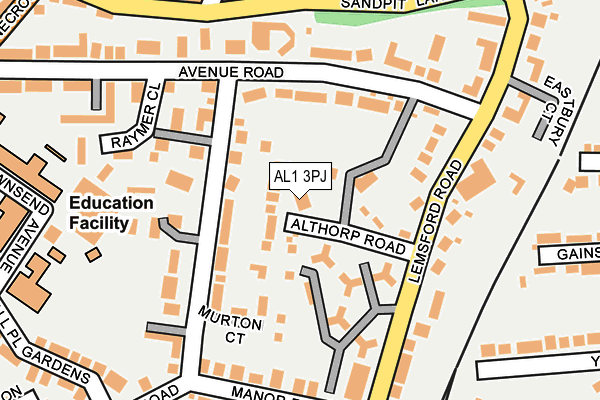 AL1 3PJ map - OS OpenMap – Local (Ordnance Survey)