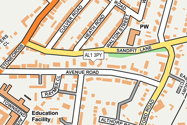 AL1 3PY map - OS OpenMap – Local (Ordnance Survey)