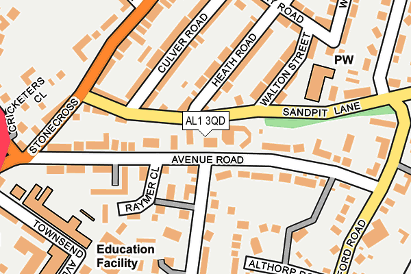 AL1 3QD map - OS OpenMap – Local (Ordnance Survey)