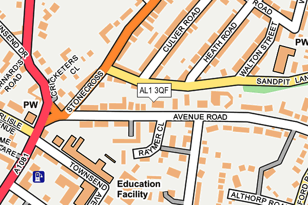 AL1 3QF map - OS OpenMap – Local (Ordnance Survey)