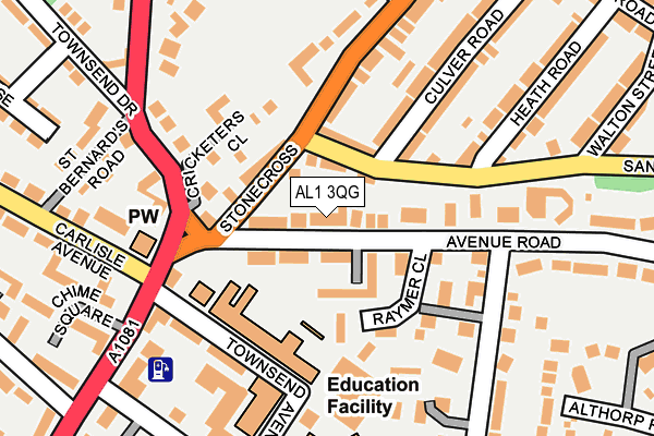 AL1 3QG map - OS OpenMap – Local (Ordnance Survey)