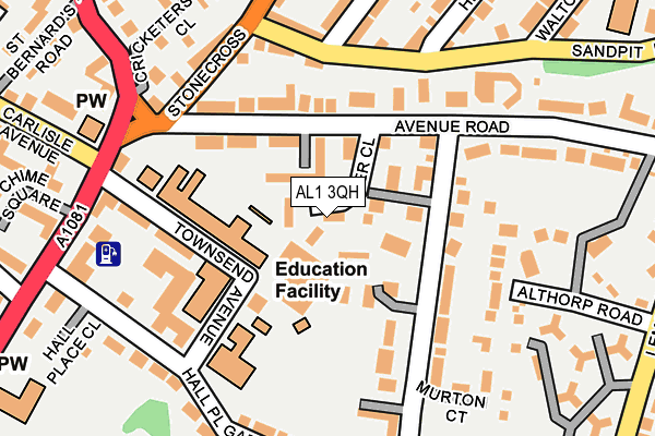 AL1 3QH map - OS OpenMap – Local (Ordnance Survey)