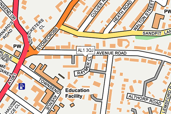 AL1 3QJ map - OS OpenMap – Local (Ordnance Survey)