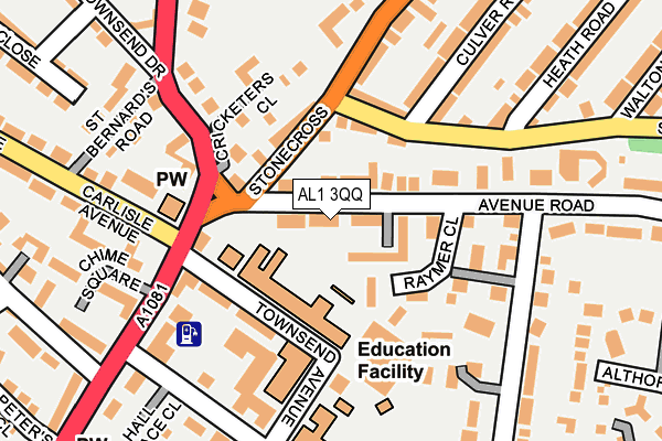 AL1 3QQ map - OS OpenMap – Local (Ordnance Survey)