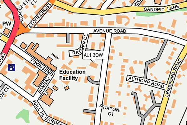 AL1 3QW map - OS OpenMap – Local (Ordnance Survey)
