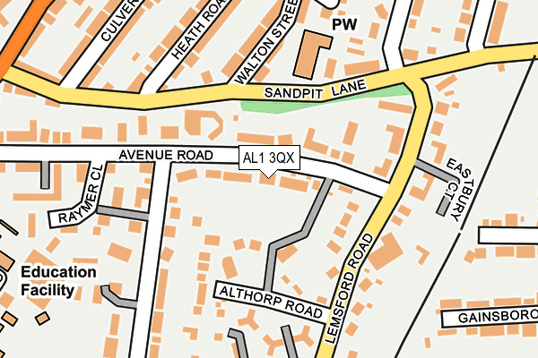 AL1 3QX map - OS OpenMap – Local (Ordnance Survey)