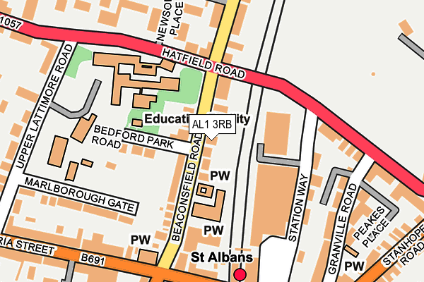 AL1 3RB map - OS OpenMap – Local (Ordnance Survey)