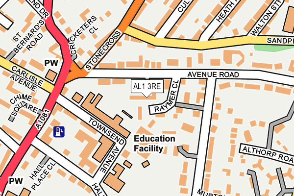 AL1 3RE map - OS OpenMap – Local (Ordnance Survey)
