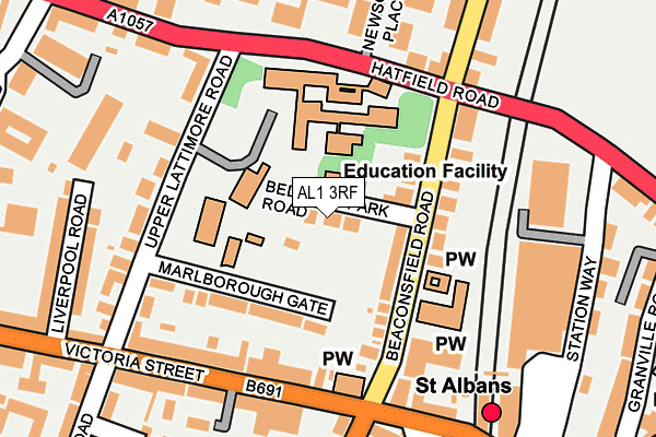 AL1 3RF map - OS OpenMap – Local (Ordnance Survey)