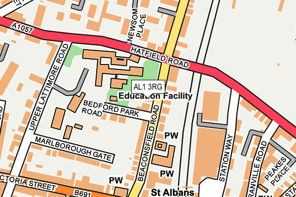 AL1 3RG map - OS OpenMap – Local (Ordnance Survey)