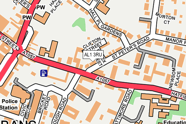 AL1 3RU map - OS OpenMap – Local (Ordnance Survey)
