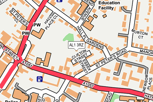 AL1 3RZ map - OS OpenMap – Local (Ordnance Survey)
