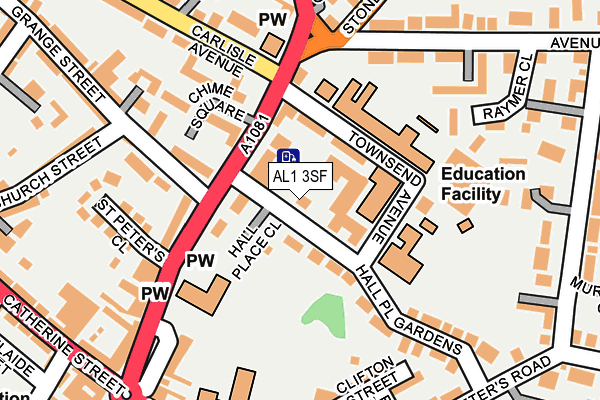 AL1 3SF map - OS OpenMap – Local (Ordnance Survey)