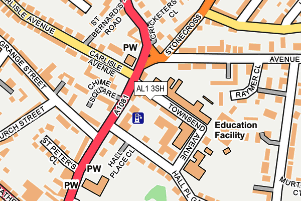 AL1 3SH map - OS OpenMap – Local (Ordnance Survey)
