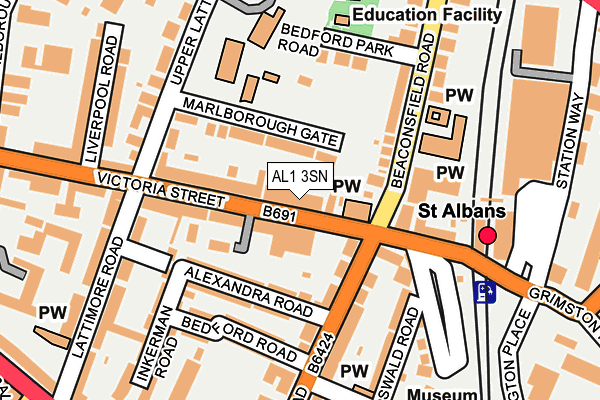 AL1 3SN map - OS OpenMap – Local (Ordnance Survey)