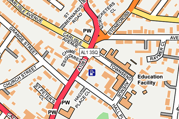 AL1 3SQ map - OS OpenMap – Local (Ordnance Survey)