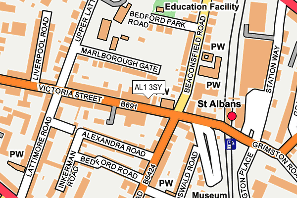 AL1 3SY map - OS OpenMap – Local (Ordnance Survey)