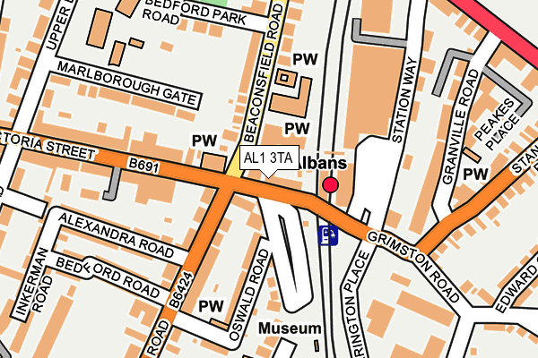 AL1 3TA map - OS OpenMap – Local (Ordnance Survey)