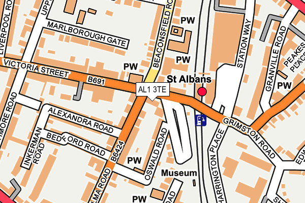 AL1 3TE map - OS OpenMap – Local (Ordnance Survey)