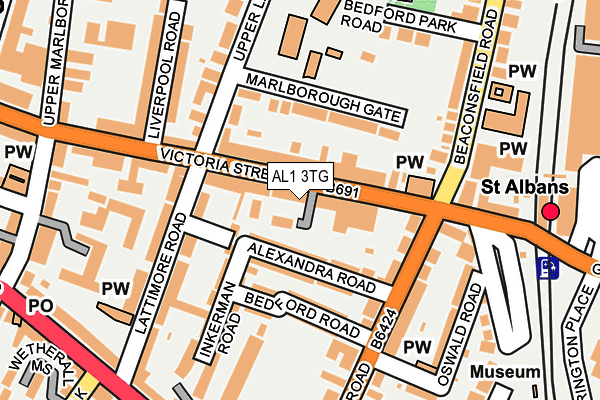 AL1 3TG map - OS OpenMap – Local (Ordnance Survey)