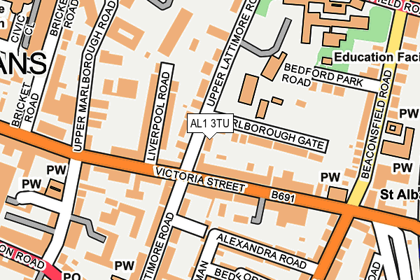 AL1 3TU map - OS OpenMap – Local (Ordnance Survey)