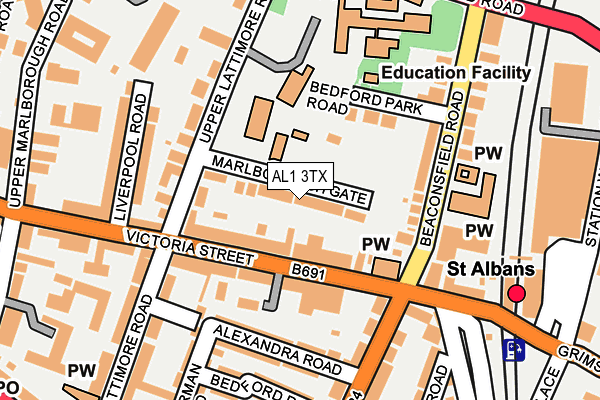 AL1 3TX map - OS OpenMap – Local (Ordnance Survey)