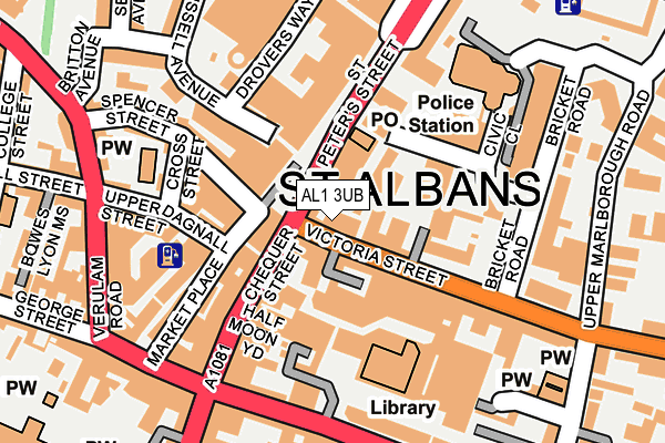 AL1 3UB map - OS OpenMap – Local (Ordnance Survey)