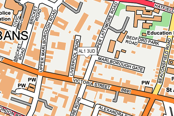 AL1 3UD map - OS OpenMap – Local (Ordnance Survey)