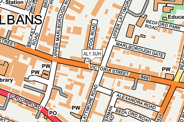 AL1 3UH map - OS OpenMap – Local (Ordnance Survey)