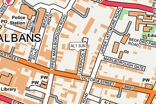 AL1 3UN map - OS OpenMap – Local (Ordnance Survey)