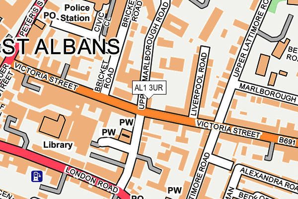 AL1 3UR map - OS OpenMap – Local (Ordnance Survey)