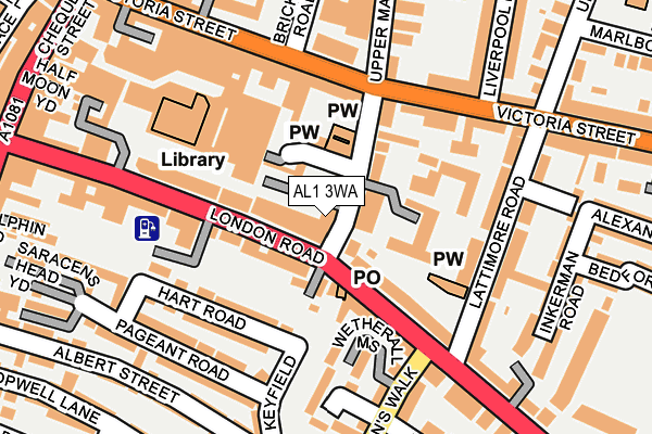 AL1 3WA map - OS OpenMap – Local (Ordnance Survey)