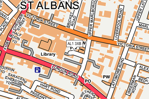 AL1 3XB map - OS OpenMap – Local (Ordnance Survey)