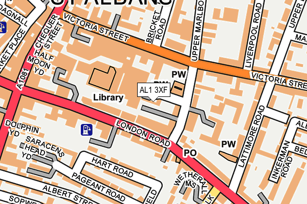 AL1 3XF map - OS OpenMap – Local (Ordnance Survey)