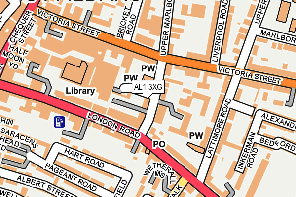 AL1 3XG map - OS OpenMap – Local (Ordnance Survey)