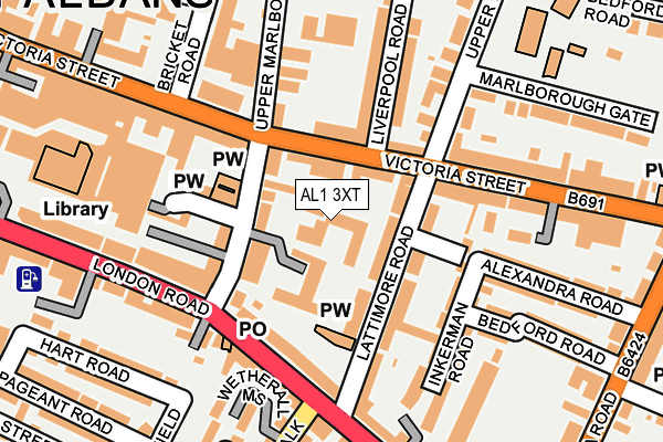 AL1 3XT map - OS OpenMap – Local (Ordnance Survey)