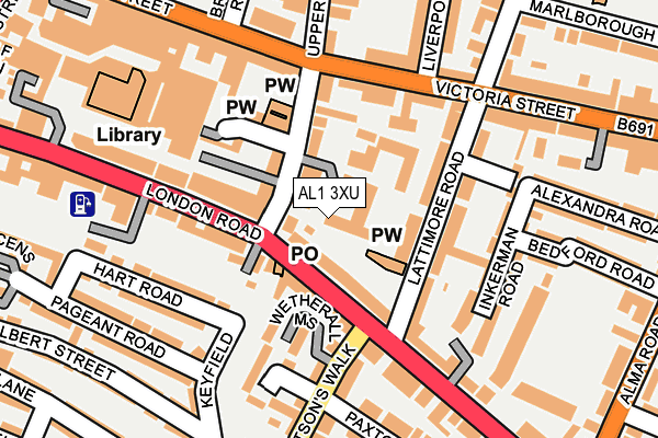 AL1 3XU map - OS OpenMap – Local (Ordnance Survey)
