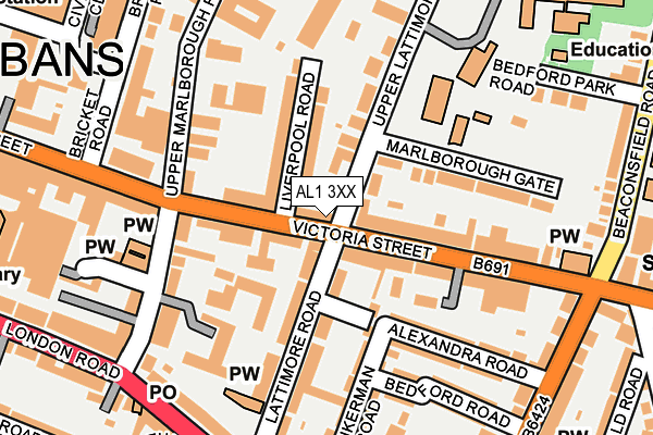 AL1 3XX map - OS OpenMap – Local (Ordnance Survey)