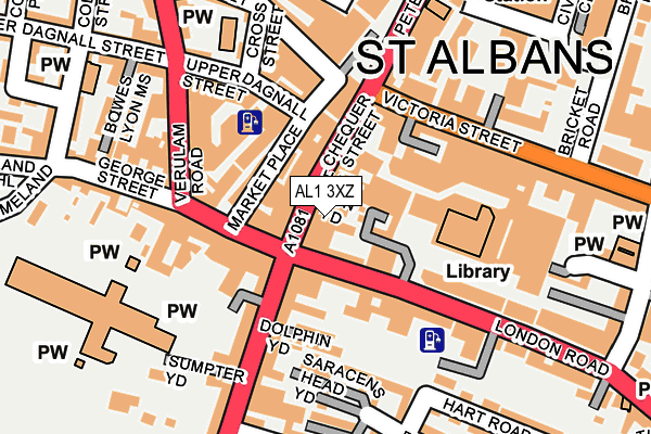 AL1 3XZ map - OS OpenMap – Local (Ordnance Survey)