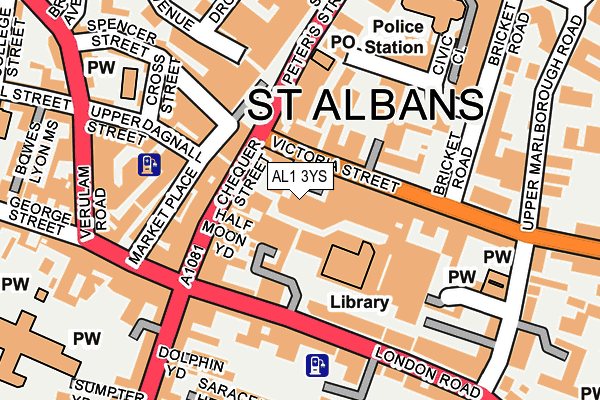 AL1 3YS map - OS OpenMap – Local (Ordnance Survey)