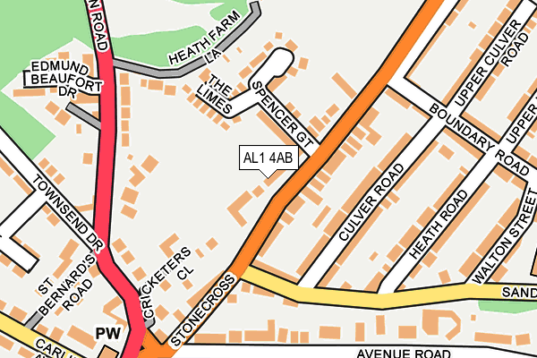AL1 4AB map - OS OpenMap – Local (Ordnance Survey)