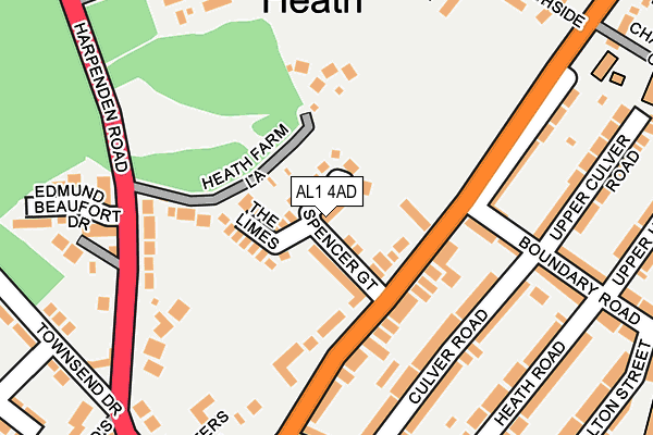 AL1 4AD map - OS OpenMap – Local (Ordnance Survey)