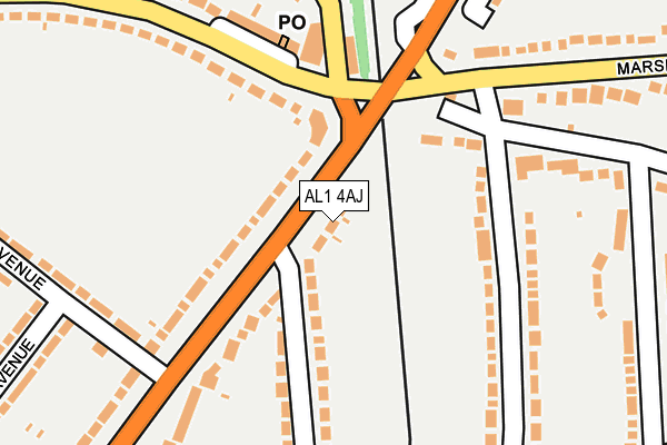 AL1 4AJ map - OS OpenMap – Local (Ordnance Survey)