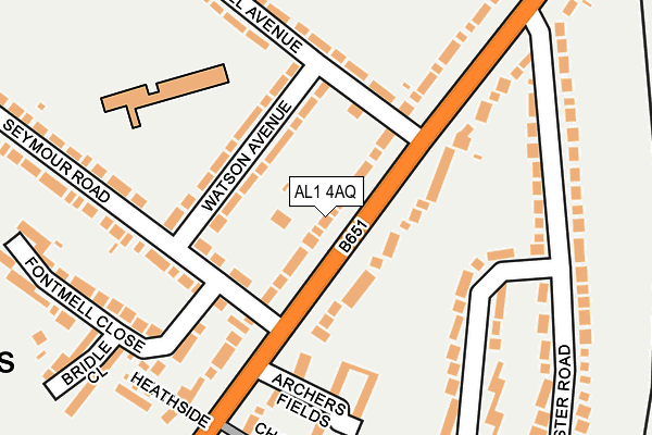 AL1 4AQ map - OS OpenMap – Local (Ordnance Survey)