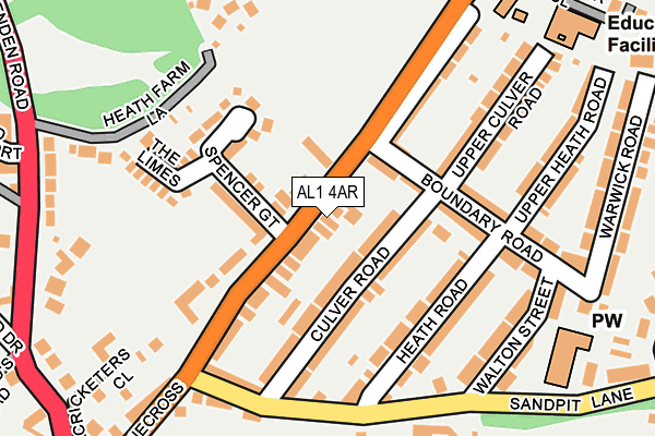 AL1 4AR map - OS OpenMap – Local (Ordnance Survey)
