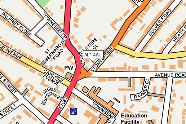 AL1 4AU map - OS OpenMap – Local (Ordnance Survey)