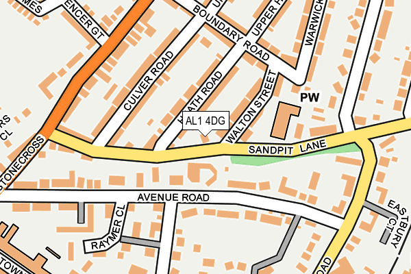 AL1 4DG map - OS OpenMap – Local (Ordnance Survey)