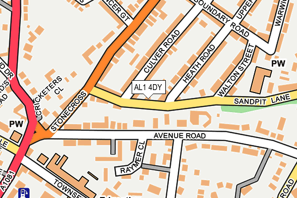 AL1 4DY map - OS OpenMap – Local (Ordnance Survey)